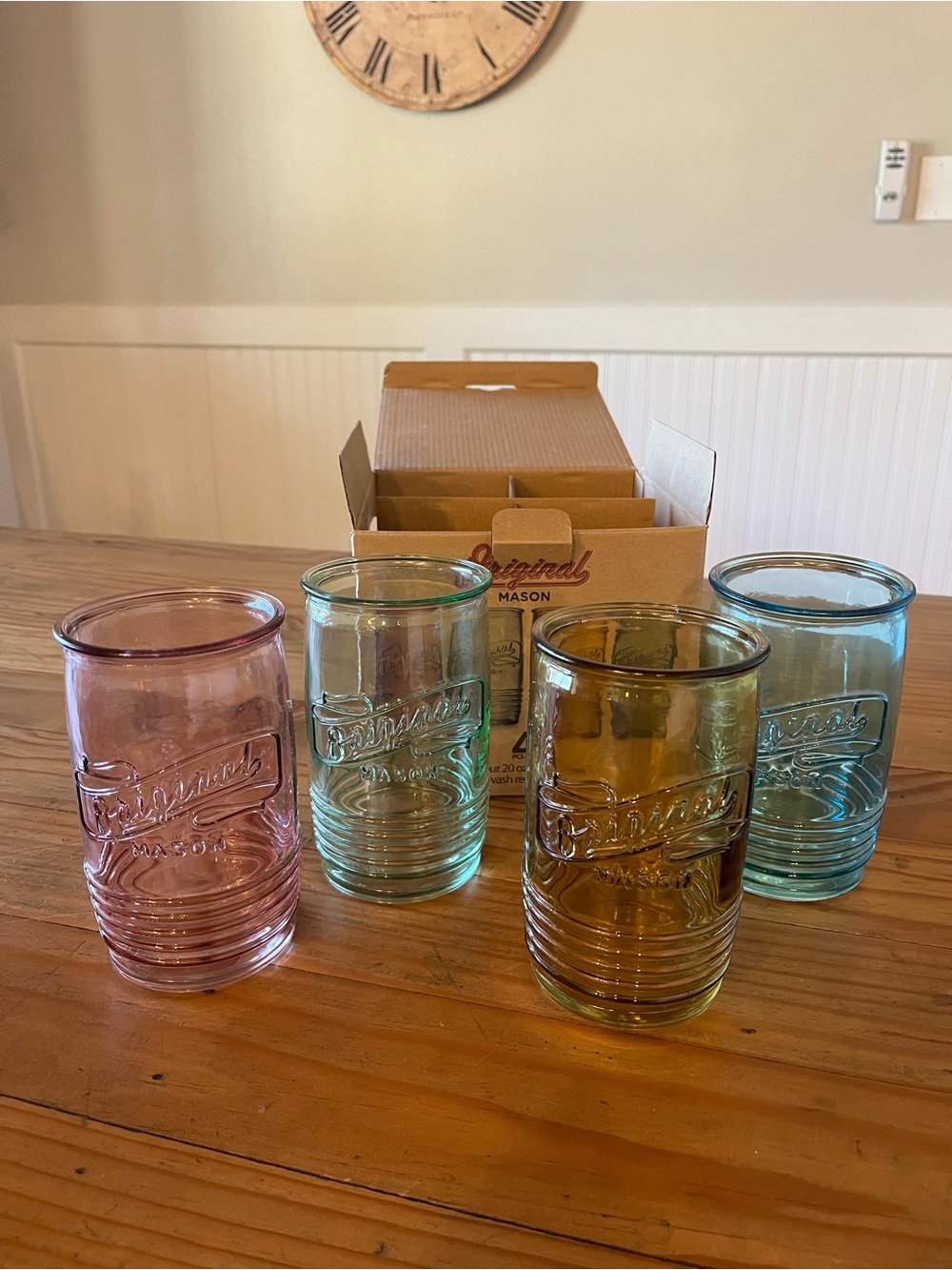 Original Mason Set of 4 Colored Cooler Glasses by Home Essentials